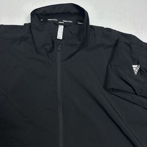 Adidas Training Black Full Zip Windbreaker Jacket Men Big Logo Back Athletic 2XL